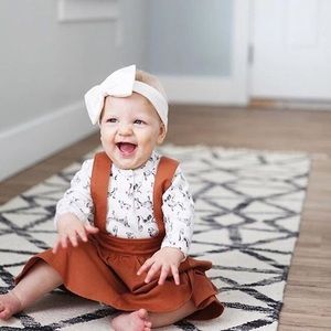 Brand New Rust Baby Toddler Girl Suspender Skirt